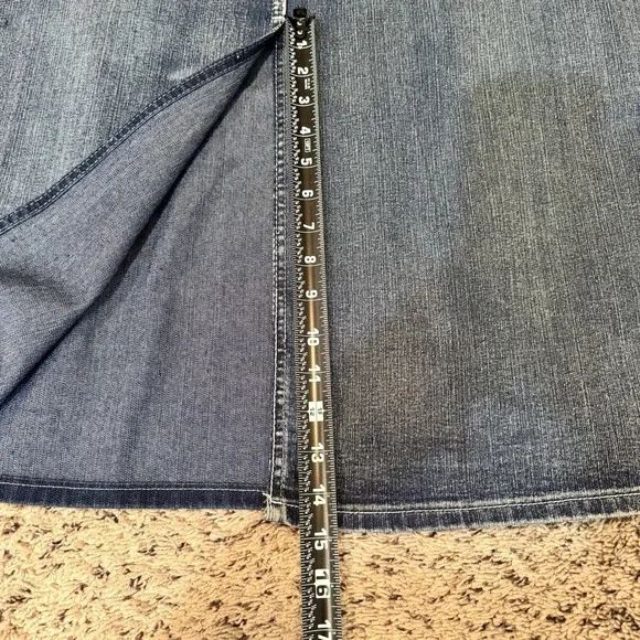 NWT Cato Denim Midi Skirt Size 14 Y2K Embellished Pocket Western Jean Skirt - Picture 10 of 10